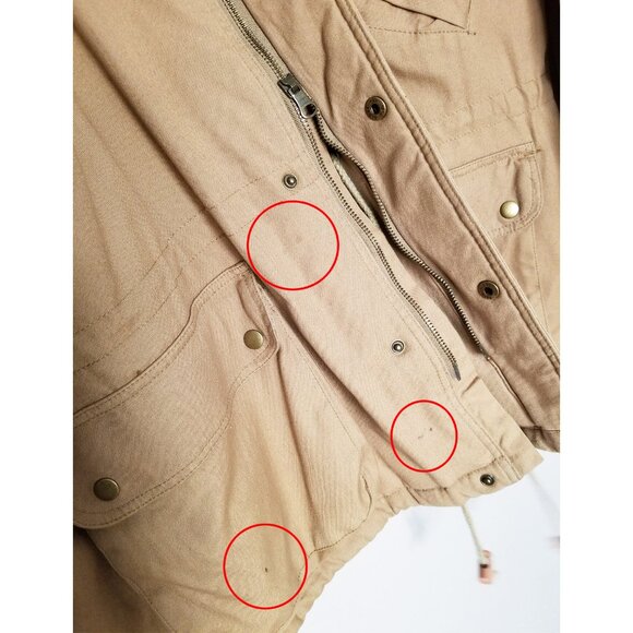 John Ashford Barn Jacket Chore Coat XL Leather Collar Utility Drawstrings Warm - Picture 16 of 16